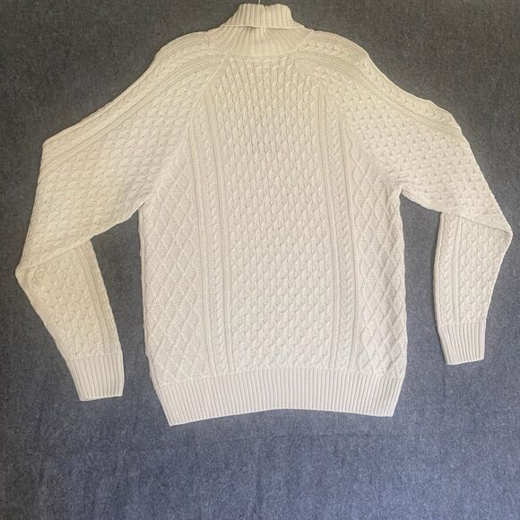 Nike Men's Life Cable Knit Turtleneck Sweater Light Bone FB7770-072 Size Small - Picture 6 of 16